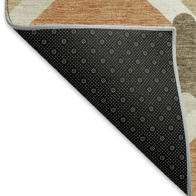 Machine Washable Indoor/ Outdoor Modern Trellis Chantille Rug