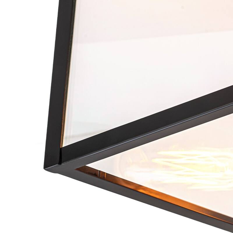 3-Light Modern Farmhouse Square Cage Flush Mount Light 14.6 in