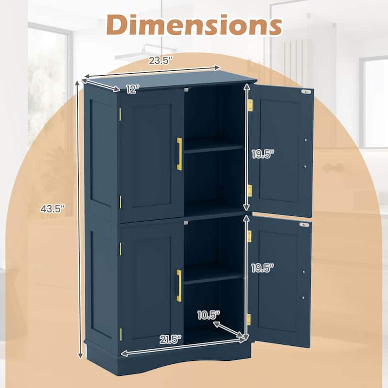 Costway Bathroom Floor Storage Cabinet 43.5" Freestanding Pantry - See Details