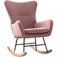 preview thumbnail 5 of 3, Modern Rocking Chair, Leisure Sofa Glider Chair, Comfy Accent Chair, Lounge Chair with High Backrest