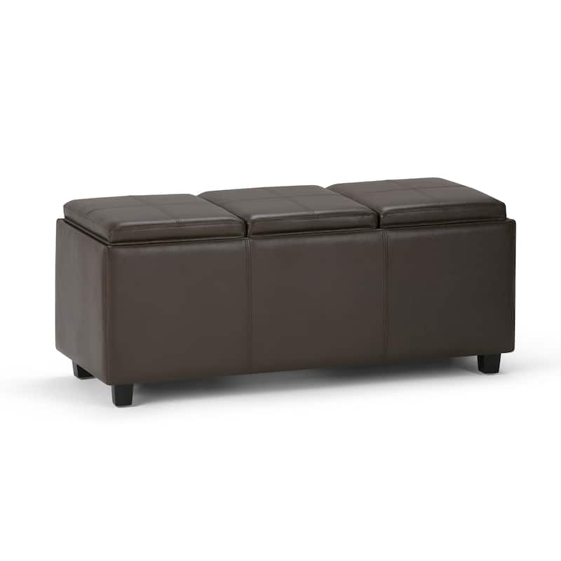 WYNDENHALL Franklin 42-in. Wide Contemporary Rectangular Storage Ottoman