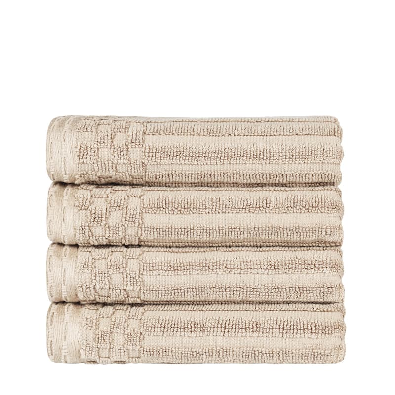 Superior Soho Ribbed Cotton Hand Towel Set of 4
