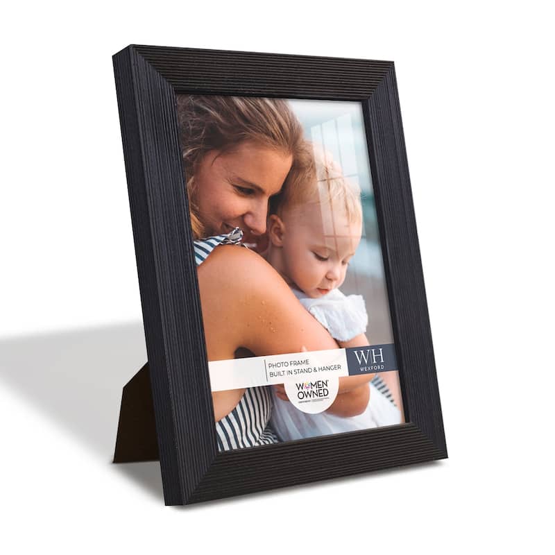 4 Piece Set Solid Wood Picture Frame - Black - 5x7