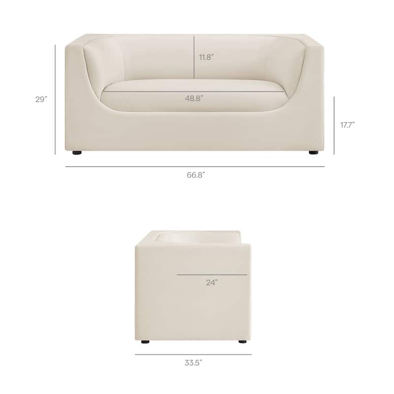 Hilda 67" Curved Back Performance Velvet Loveseat