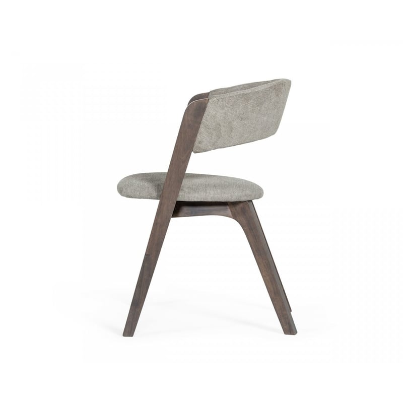 Set of Two Gray Wenge Dining Chairs - Grey
