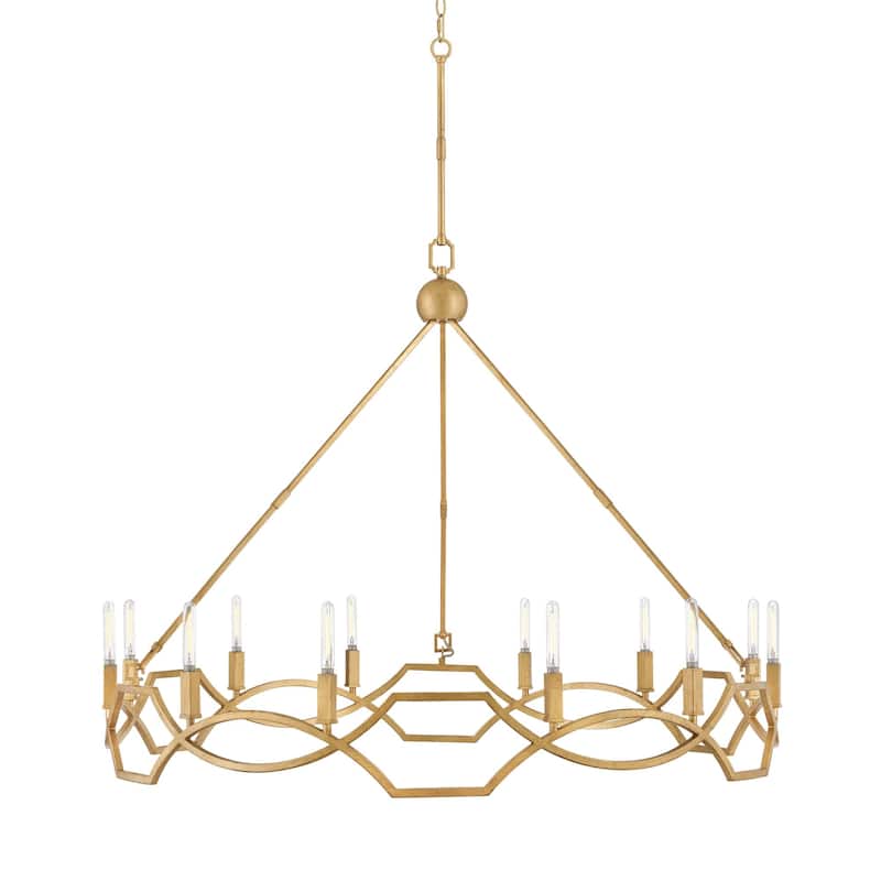 Hinkley Lighting 45786 Leona 12 Light 45" Wide Taper Candle Style - Distressed Brass