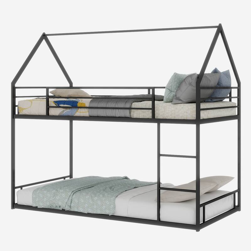 Metal Twin over Twin Bunk Bed Heavy-duty Sturdy Metal