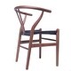 preview thumbnail 27 of 47, Woven Wood Armchair with Arms Open Y Back Mid Century Modern Office Dining Chairs Black Seat Kitchen Bedroom Organic Rattan