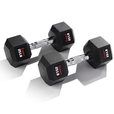 Sunny Health & Fitness Core Fit Hex Style Dumbbells 25-Pound (Pair) - SF-DB03-25 - 13.86Lx12.28Wx5.91H