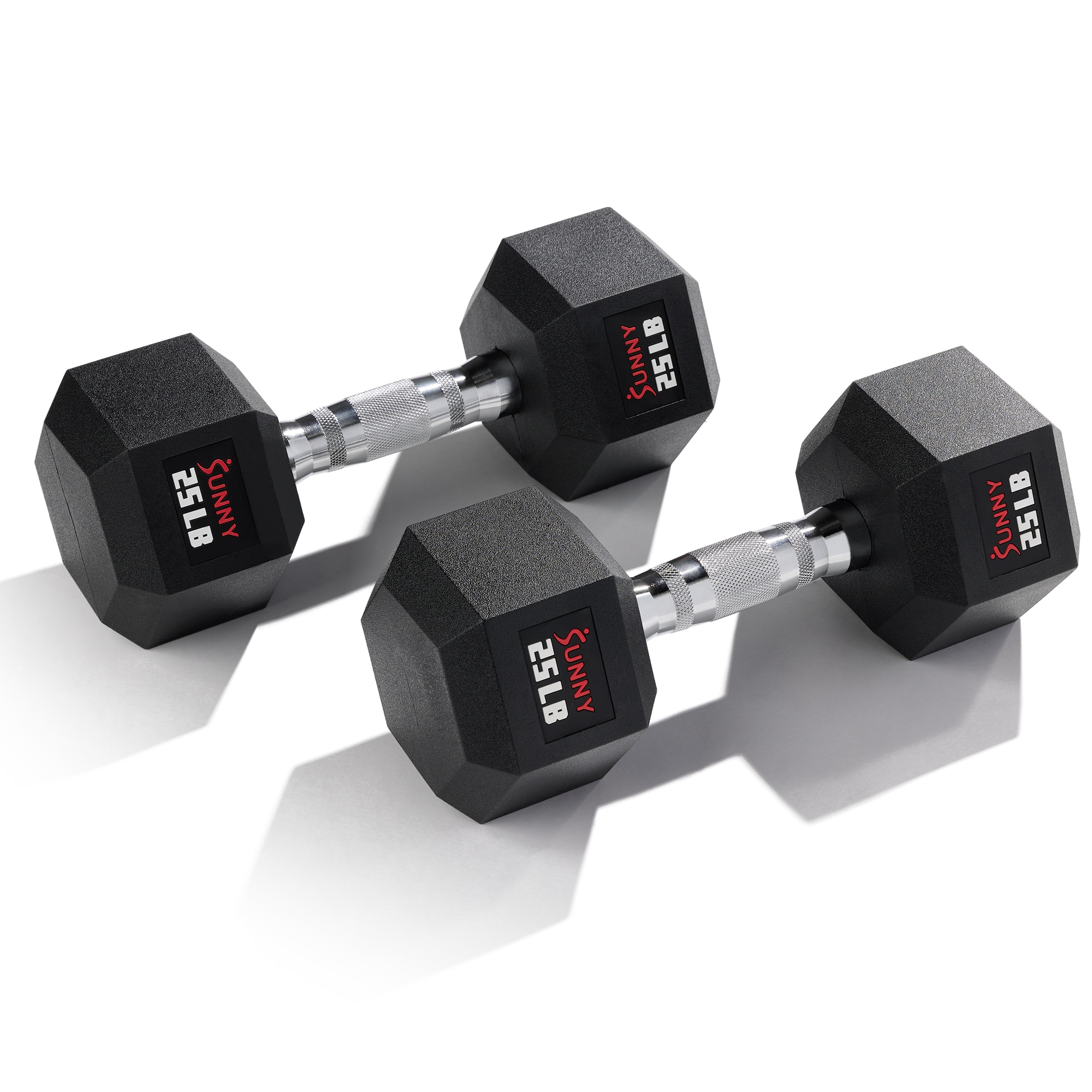 Sunny Health Fitness Core Fit Hex Style Dumbbells 25 Pound Pair