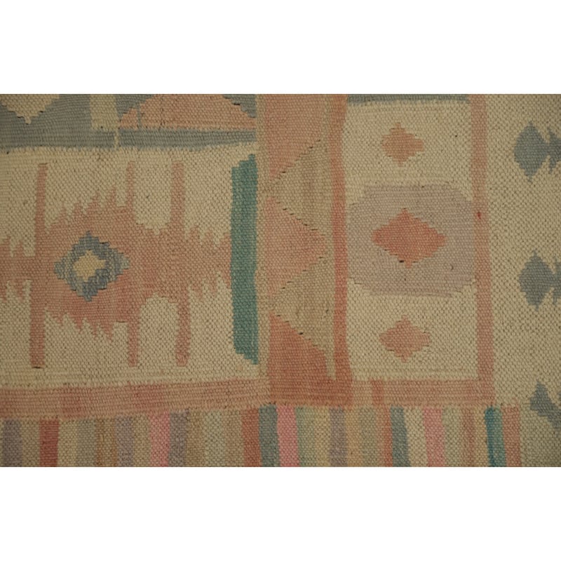 Hand Woven Oriental 100% Wool Carpet Southwestern Tribal Multi-Colored Kilim Area Rug - 6' 2'' X 3' 10''