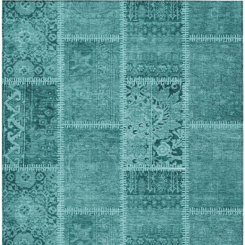 HomeRoots Patchwork Transitional Rectangle Outdoor Rug