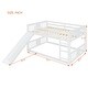 preview thumbnail 12 of 10, White Full Over Full Bunk Bed with Ladder and Fun Slide, Space-Saving Design for Bedrooms