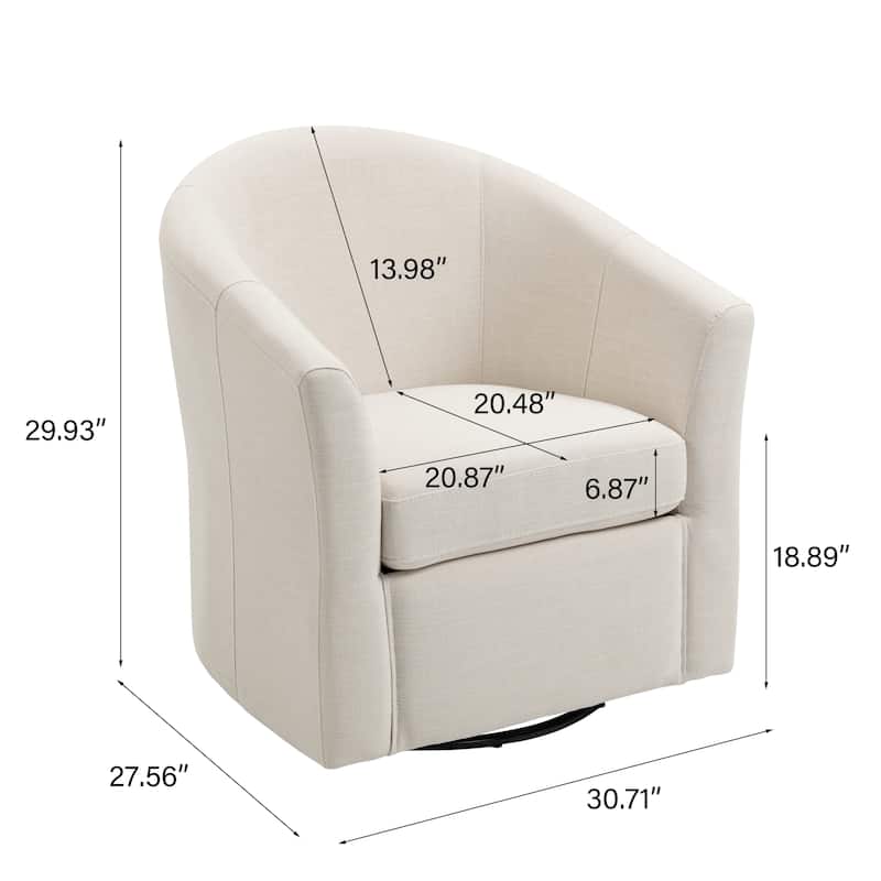 Modern Upholstered Swivel Barrel Chair Living Room Accent Chair