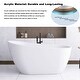 preview thumbnail 6 of 11, Acrylic Freestanding Flatbottom Soaking Bathtub in White