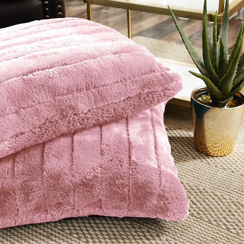 Serenta SuperMink Solid Color Throw Pillow Shell Cushion Cover Set