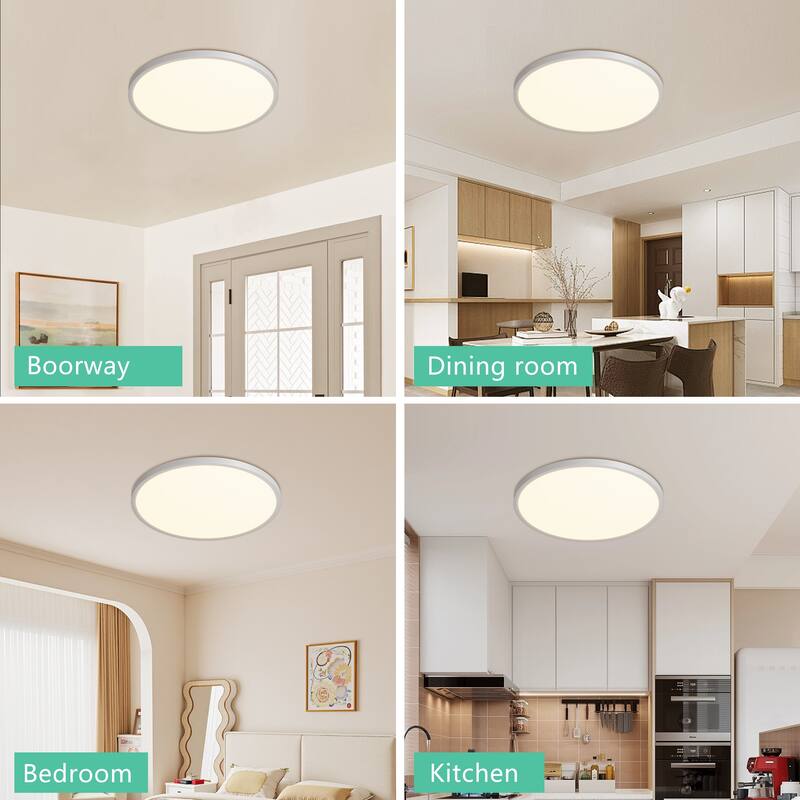 16inch Flush Mount Ceiling Light, 32W 3520LM 5CCT Selectable, Dimmable LED Ceiling Light Fixture