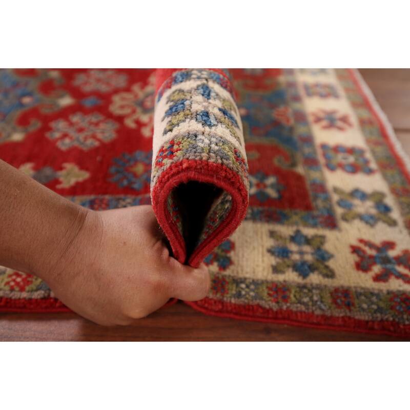 Red Kazak Accent Rug Handmade Wool Carpet - 2'2" x 3'0"