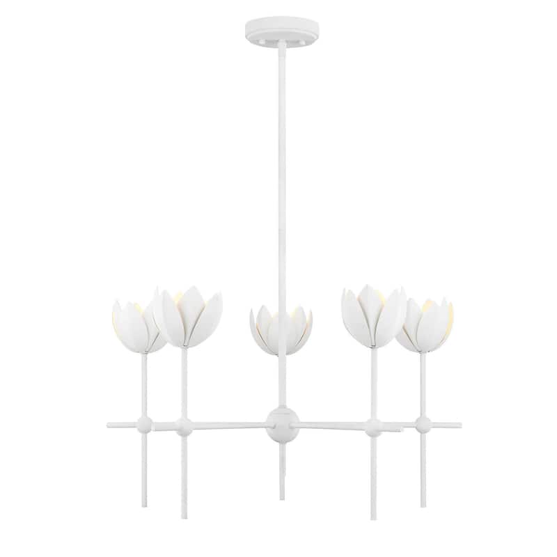 Bellevue SHCH60472 5 Light 26" Wide Chandelier with Floral Shades