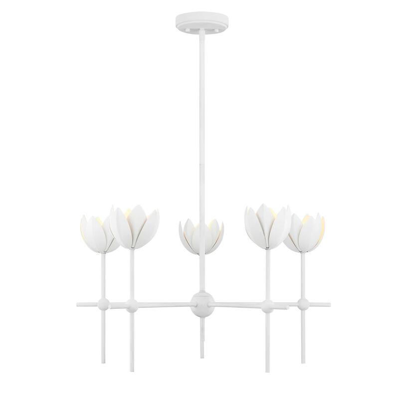 Bellevue SHCH60472 5 Light 26" Wide Chandelier with Floral Shades