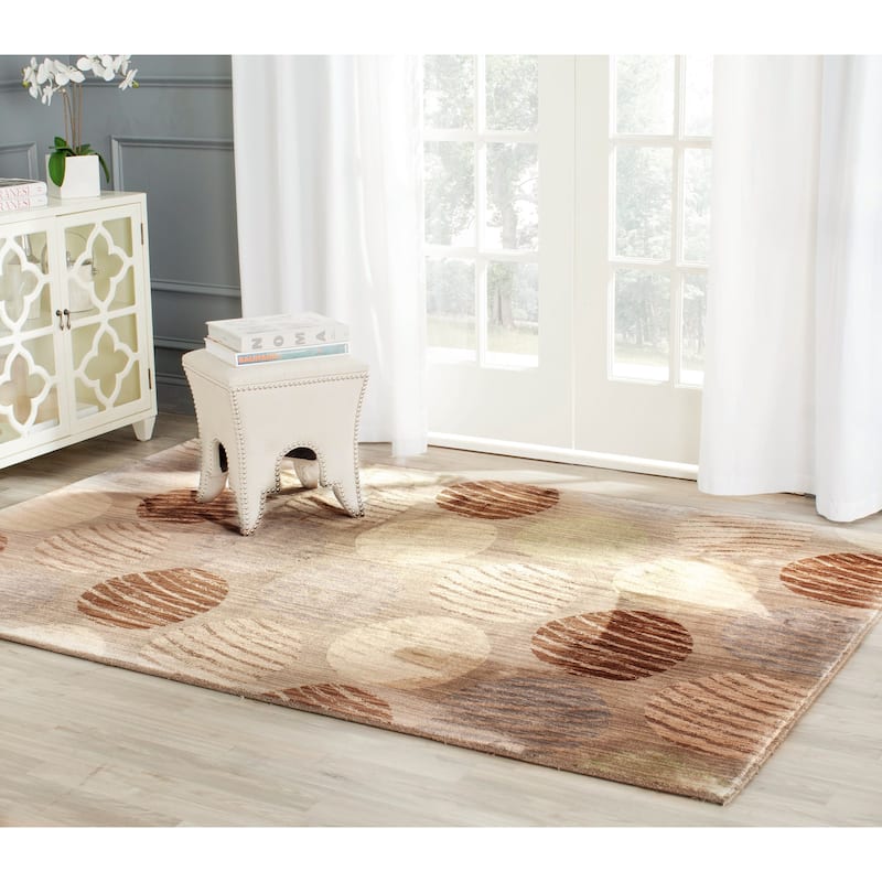 SAFAVIEH Infinity Lauri Modern Polyester Rug - 9' x 12' - Taupe/Beige