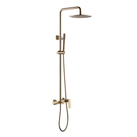 Exposed Wall-Mount Complete Shower System with Rough-in Valve