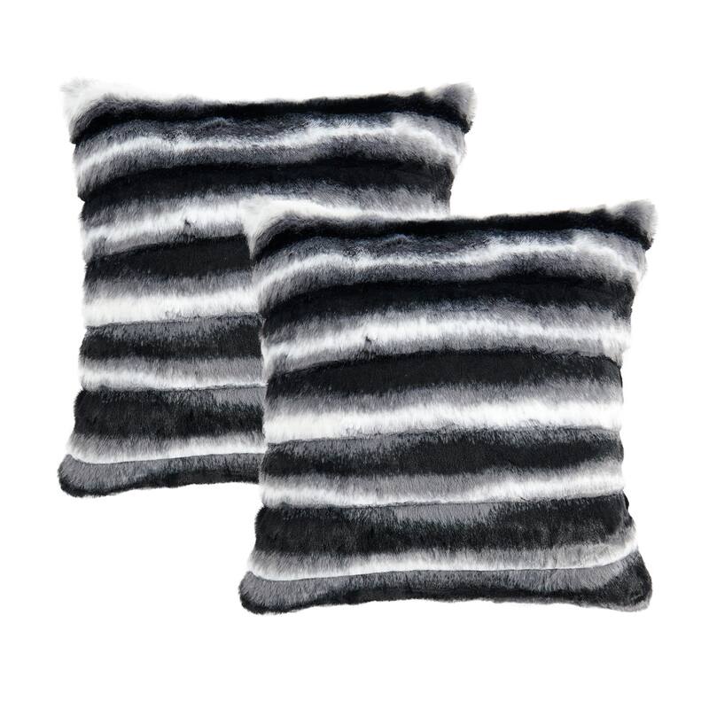 Decorative Printed fauxfur Throw Pillow Covers Set of 2, NO INSERT