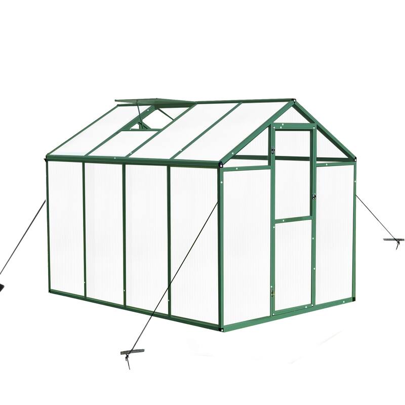 Greenhouse Shed Polycarbonate Plant Shed with UV Protection Garden Shed, Rust-resistant Powder-coated