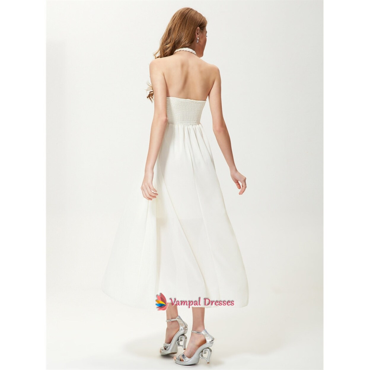 white halter neck summer dress