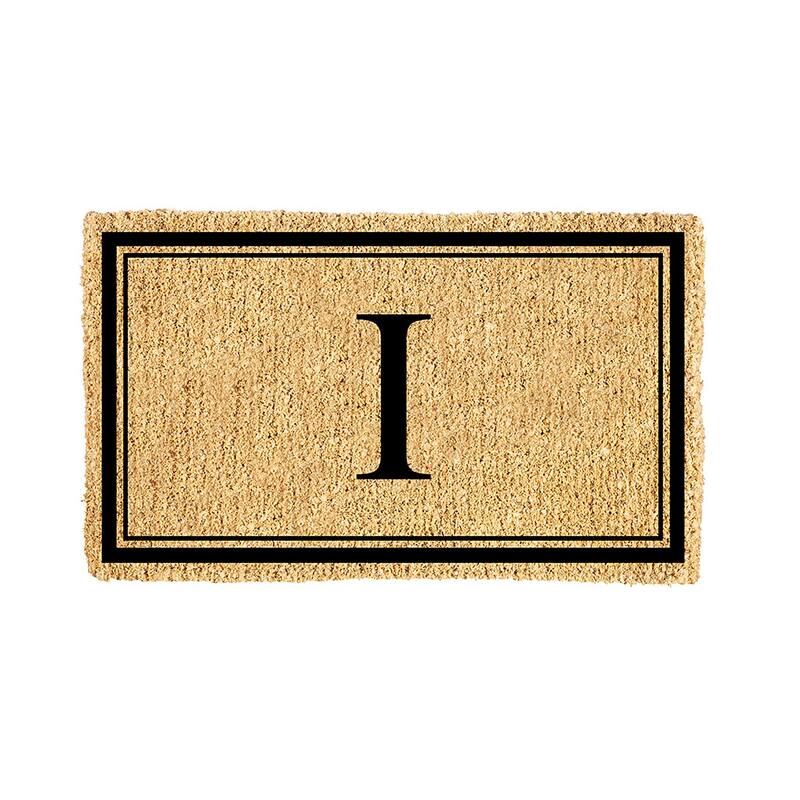 28 in. x 16 in. Monogram Coir Mat, Letter "I"