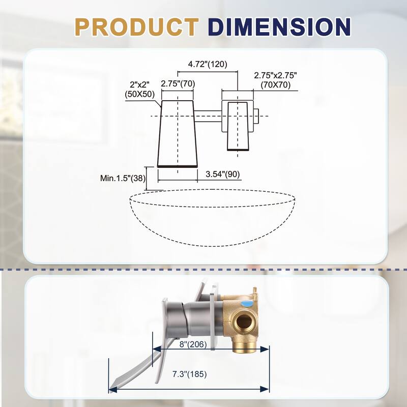 WOWOW Single Handle Wall Mounted Bathroom Basin Faucet