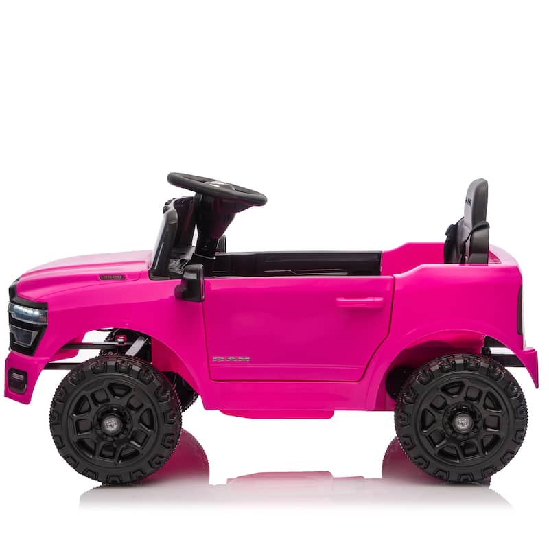 Stylish Kids Ride-On Truck with Remote Control, Pink Ride-On Car with Bluetooth Music & LED Headlights