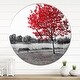 preview thumbnail 7 of 8, Designart 'Red Tree over Park Bench' Large Floral Wall CLock