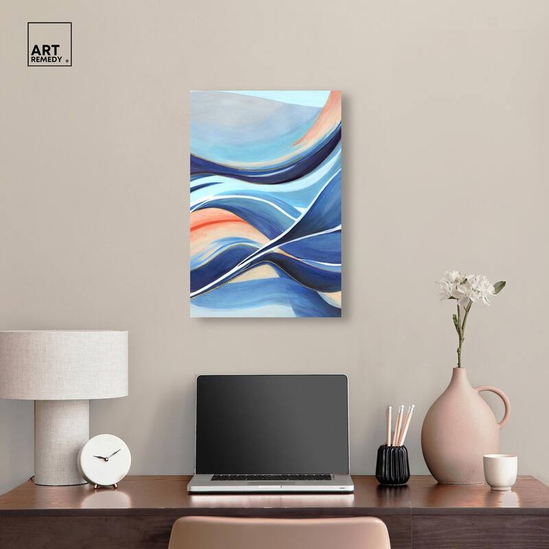 Glowing Blue II Canvas by Art Remedy, Gallery Wrapped