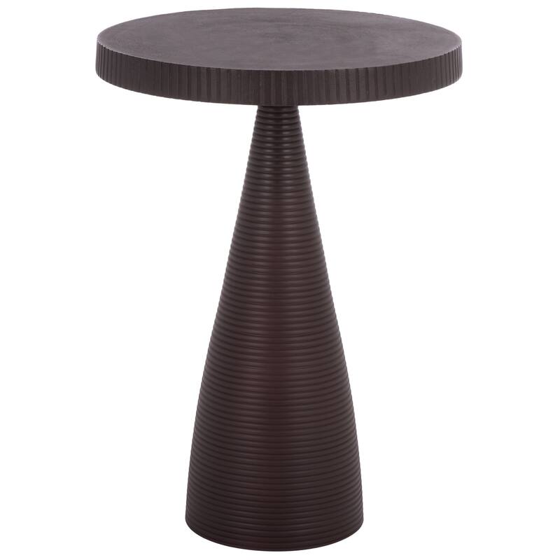 SAFAVIEH Mari Round Accent Table - 15 In. W x 15 In. D x 21 In. H - 15"W x 15"D x 21"H - Dark Red