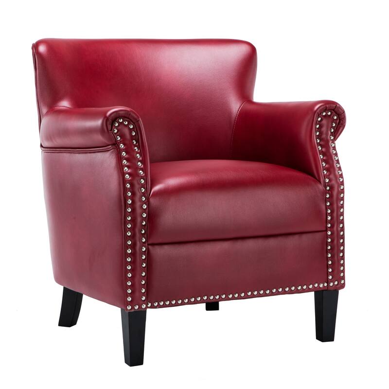 Hendrick Faux Leather Club Chair by Greyson Living - Red