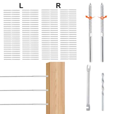 Cable Railing Swage Threaded Stud Tension End Fitting Terminal for 1/8" Deck Cable Railing, T316 Stainless Steel