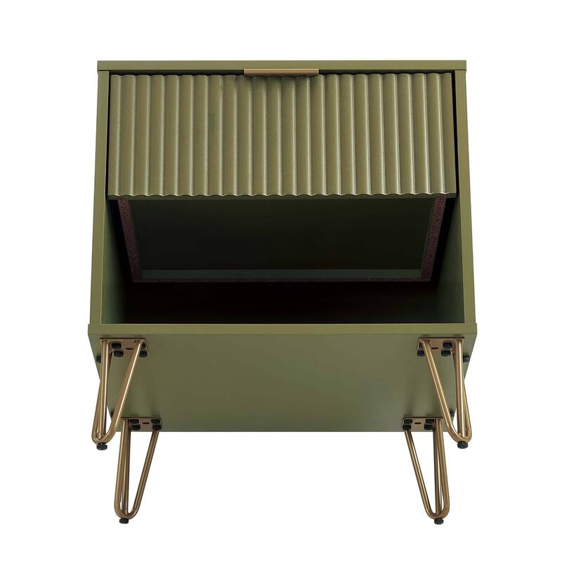 Manhattan Comfort Dumbo Mid Century Nightstand with 1 Drawer