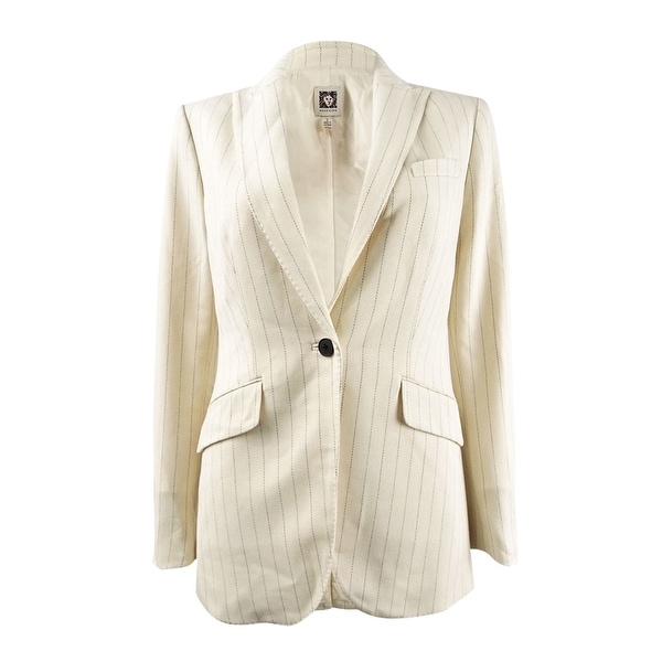 Anne Klein Women's One-Button Striped Jacket - Anne White