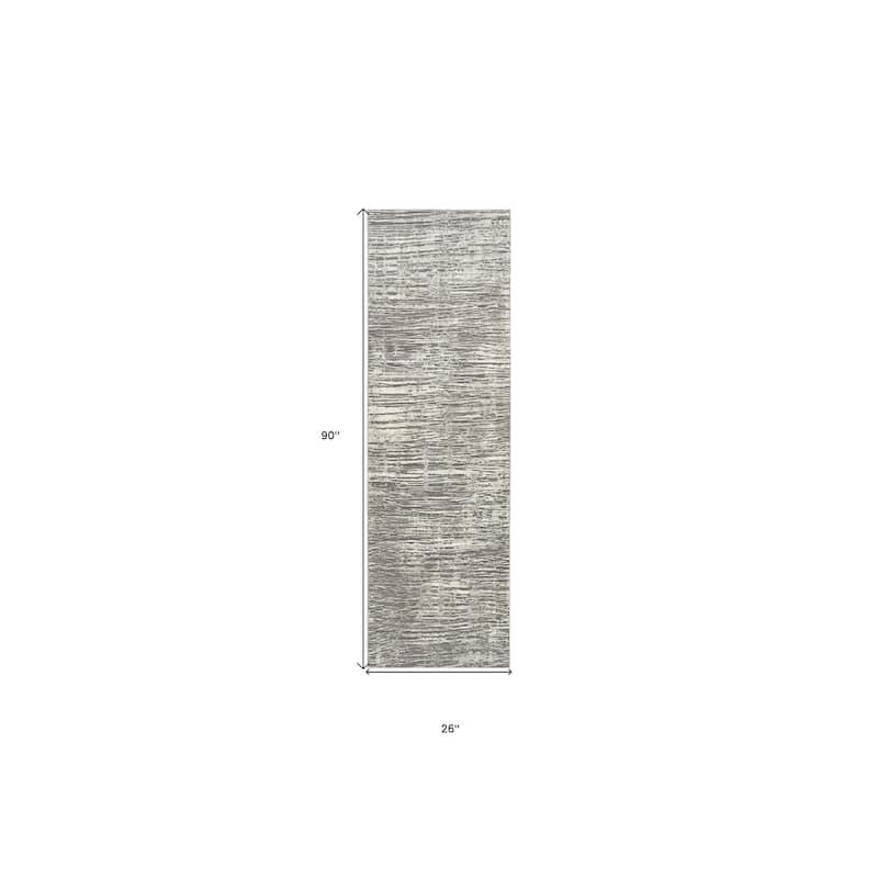 Power Loomed Abstract Modern Stain Resistant Area Rug - 90' X '26' X '0.5