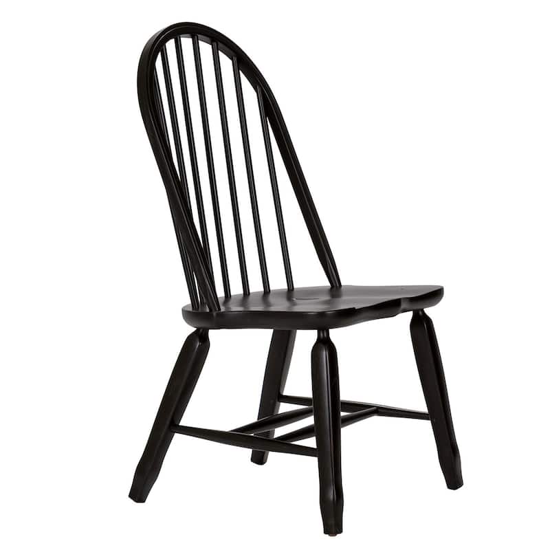 Treasures Rustic Oak Black Bow Back Side Chair (Set of 2)