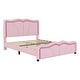 preview thumbnail 13 of 15, Full Size Upholstered Platform Bed with Curve Shaped and Height-adjustbale Headboard,LED Light Strips