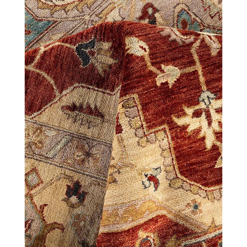 Oushak One-of-a-Kind Handmade Area Rug, Beige - 9' 1" x 12' 3"