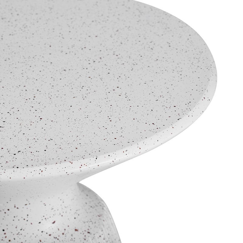 Christopher Knight Home - 15.50'' Retro Textured MGO Pedestal Side Table for Indoor and Outdoor Use - White Marble