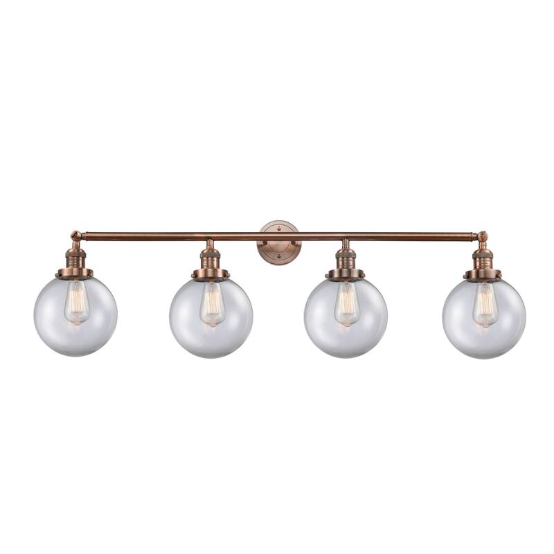 Innovations Lighting 215-14-44 Beacon Vanity Beacon 4 Light 44" Wide - Antique Copper / Clear