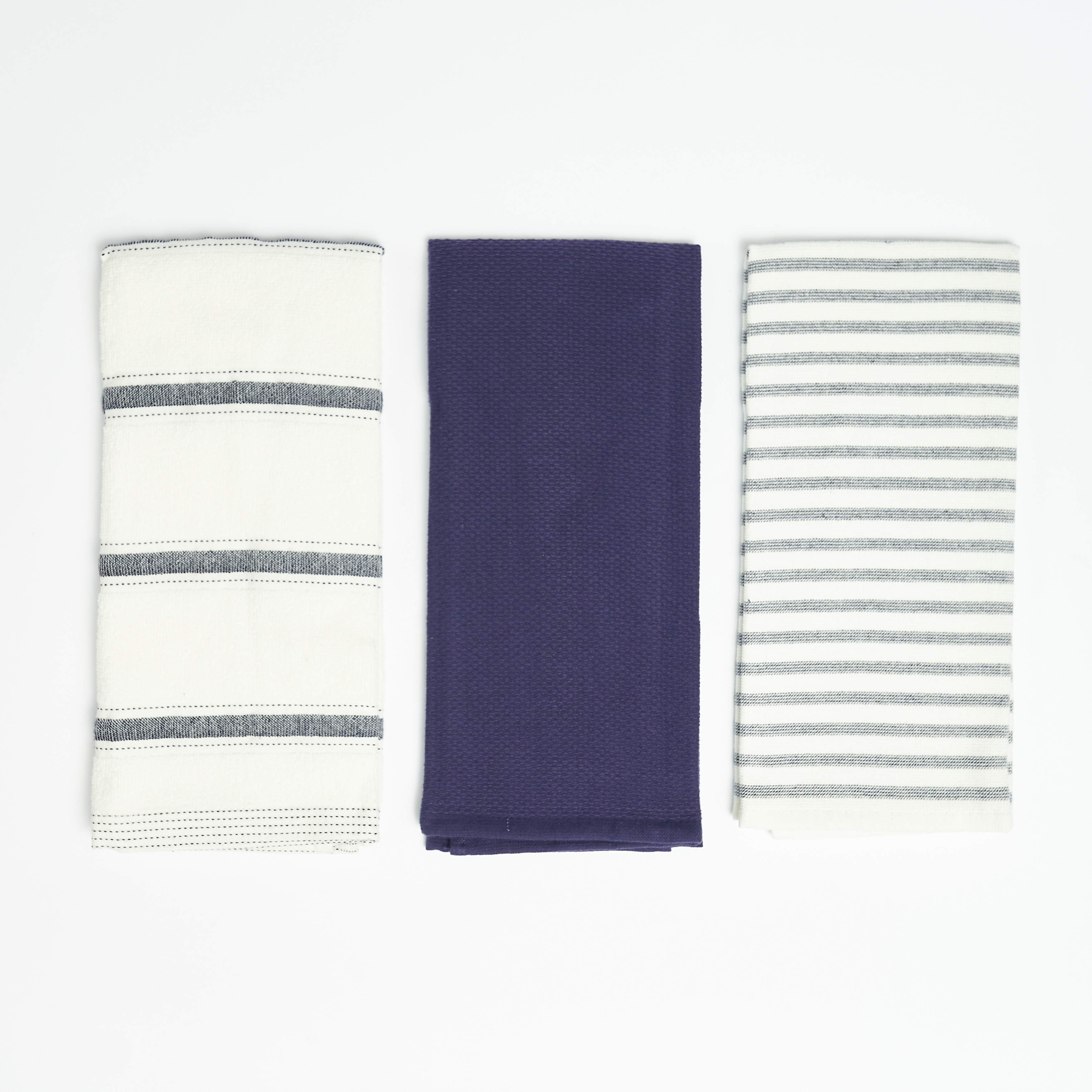 Nautica Home 100% Cotton Navy 18 in. x 28 in. Kitchen Towels (3 Piece Set)