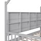 preview thumbnail 27 of 25, Full Size Wooden House Bed Kids Bed with Trundle and Shelf