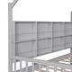 preview thumbnail 23 of 22, Full Size Wooden House Bed with Roof, Storage Drawers, and Shelf, Kids Play Bed