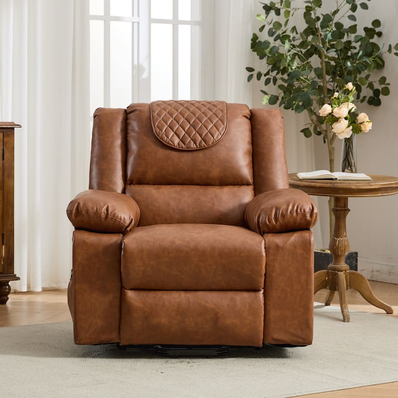 PU Remote-Controlled Heating and Massage Assistive Recliner for Seniors