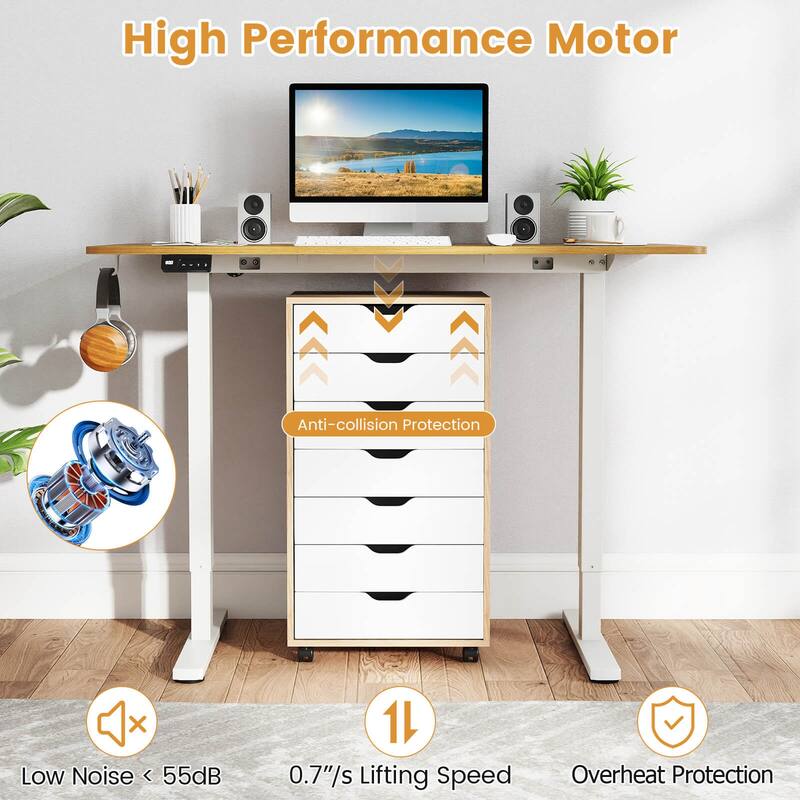 Costway 48” x 24” Electric Standing Desk with LED Display 2 Memory